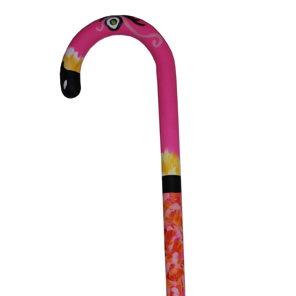 COPY - Hand painted Pink Flamingo Wooden walking …